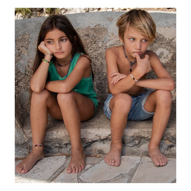 Collier Loup Jaspe - Collection Enfant  | Noir