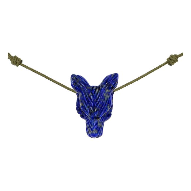 Collier Loup Lapis-Lazuli - Collection Enfant - Vert kaki
