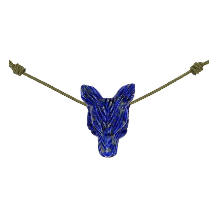 Lapis-Lazuli Wolf Necklace - Kids’ Collection - Verde Kaki- Imagen del producto n°0