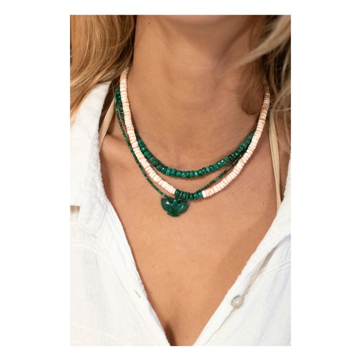 Faceted Malachite and Jade Condor Necklace - Women's Collection - Verde- Imagen del producto n°1