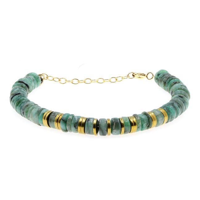Puka Raw Emerald Bracelet - Women’s Collection - Verde