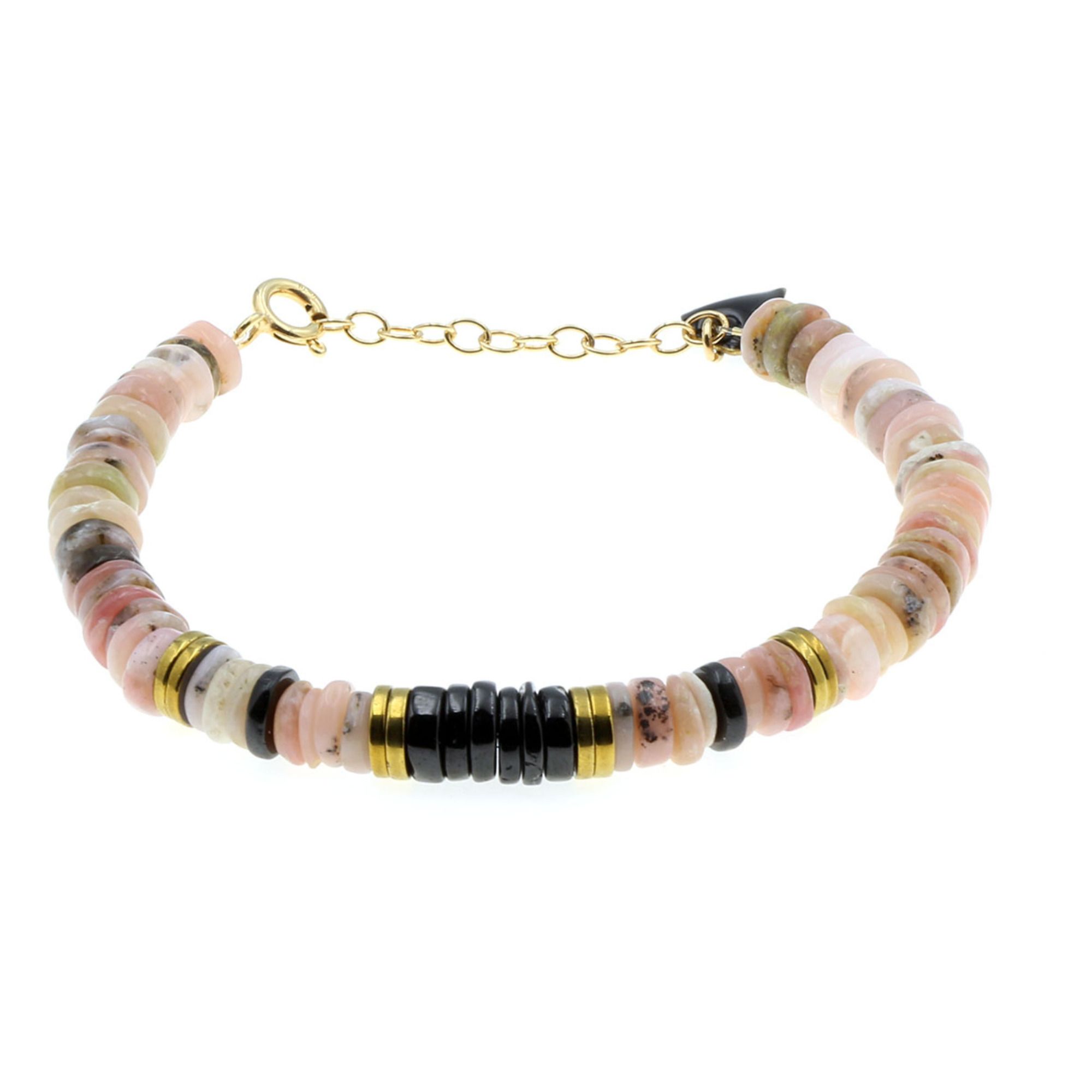 Puka Opal and Onyx Bracelet - Women’s Collection - Rosa- Imagen del producto n°0