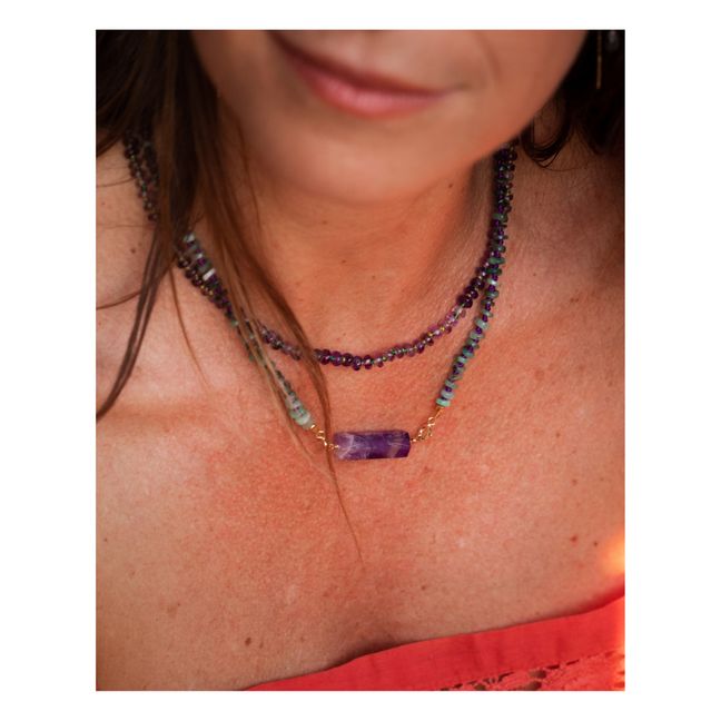 Rolla Bolla Amethyst and Emerald Candy Necklace - Women’s Collection - Violett