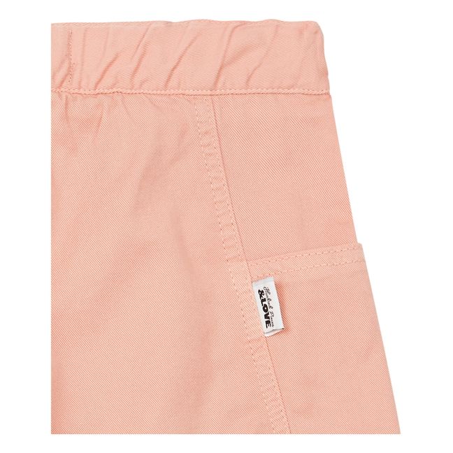 Long Organic Denim Shorts Blush