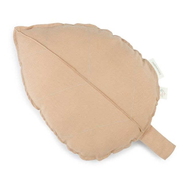 Leaf Cushion - French Linen Sandfarben
