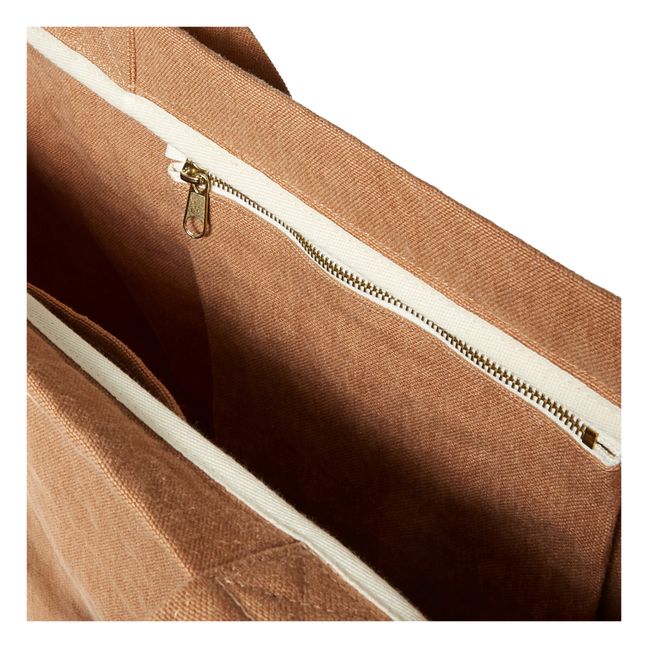 Borsa Cabas, in lino | Terracotta