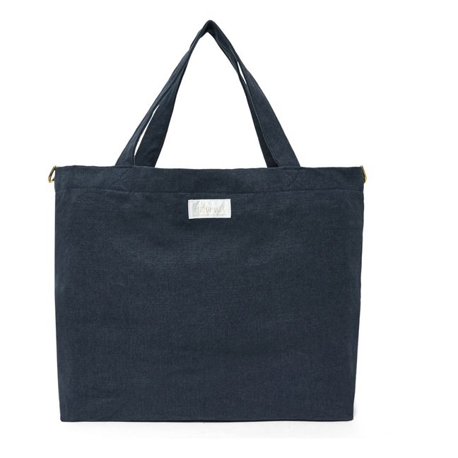 Linen Tote Bag | Navy blue