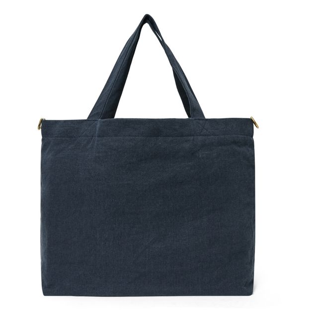 Linen Tote Bag Navy blue