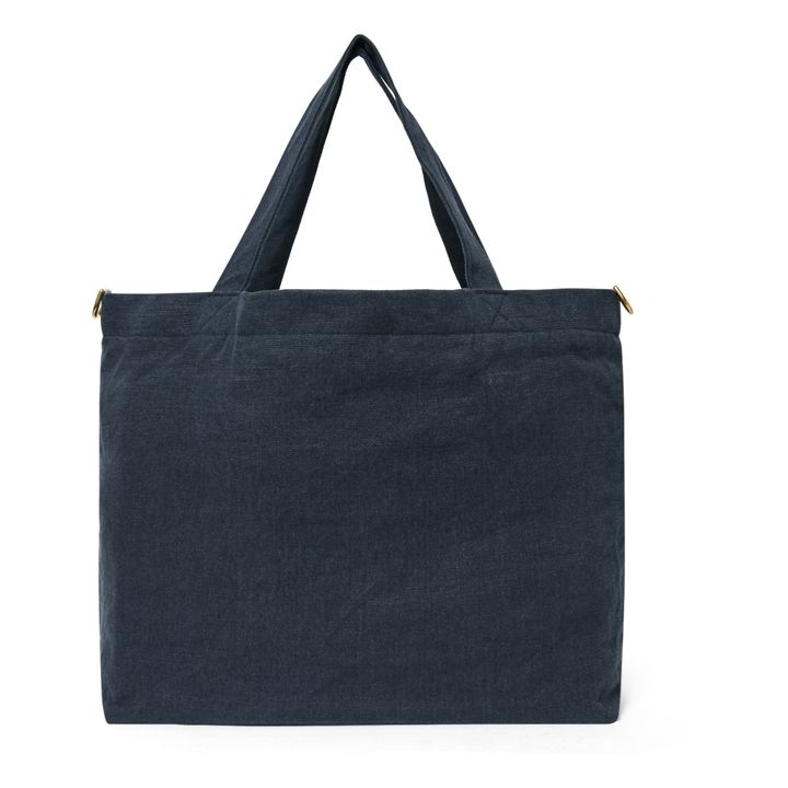 Linen Tote Bag | Navy blue- Product image n°4