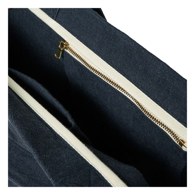 Linen Tote Bag | Navy blue