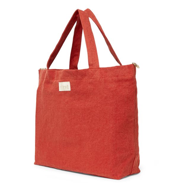 Shopper aus Leinen | Mohnrot