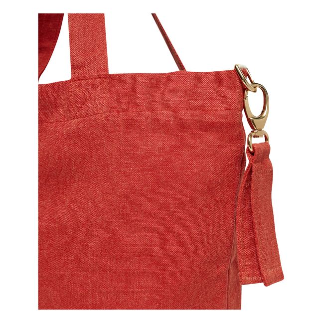 Shopper aus Leinen | Mohnrot