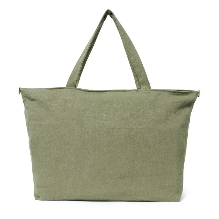 Linen Overnight Bag | Verde militare- Immagine del prodotto n°4