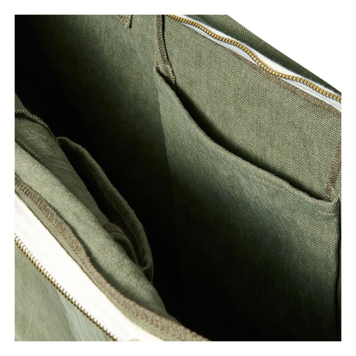 Linen Overnight Bag | Verde militare- Immagine del prodotto n°6