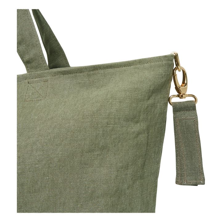 Linen Overnight Bag | Verde militare- Immagine del prodotto n°7