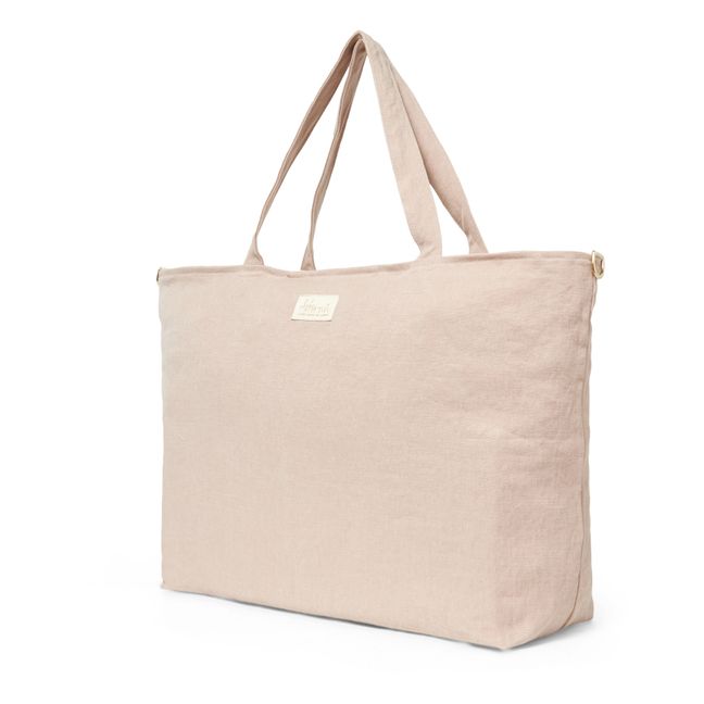 Linen Overnight Bag Powder pink