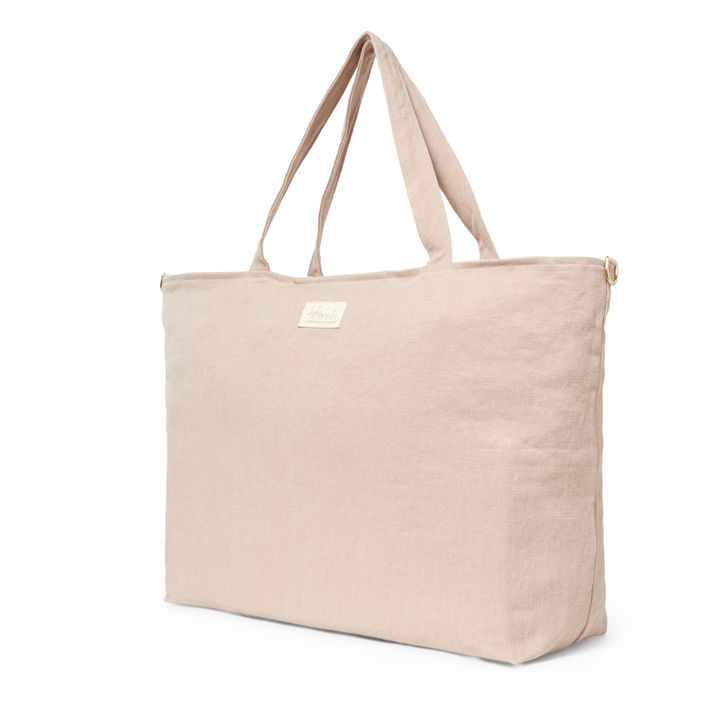 Bolsa para fin de semana de lino | Rosa Polvo- Imagen del producto n°2