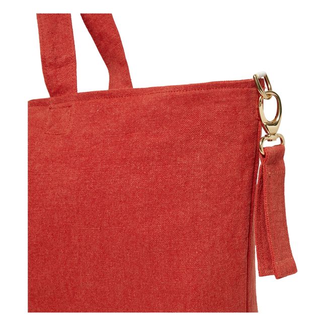 Linen Overnight Bag Rosso papavero