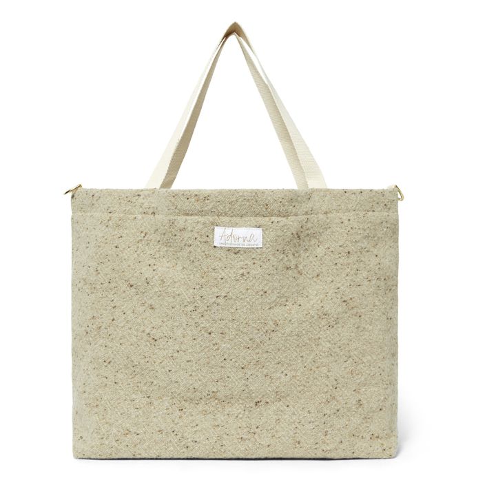 Wool and Linen Tote Bag | Heather beige- Product image n°0