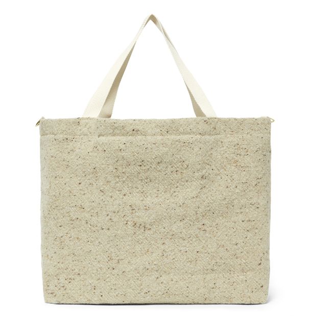 Cabas en laine et lin | Beige chiné