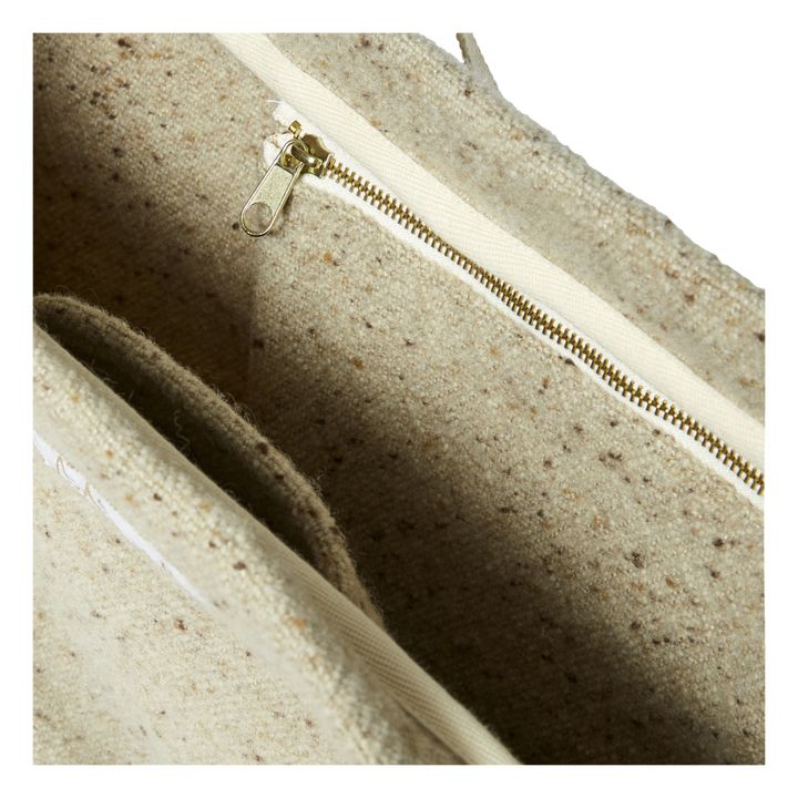 Wool and Linen Tote Bag | Heather beige- Product image n°6