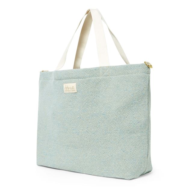 Borsa Cabas, in lana e lino | blu chiné