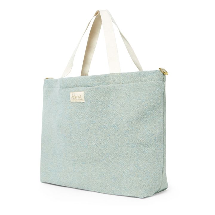 Wool and Linen Tote Bag | Marled blue- Product image n°2