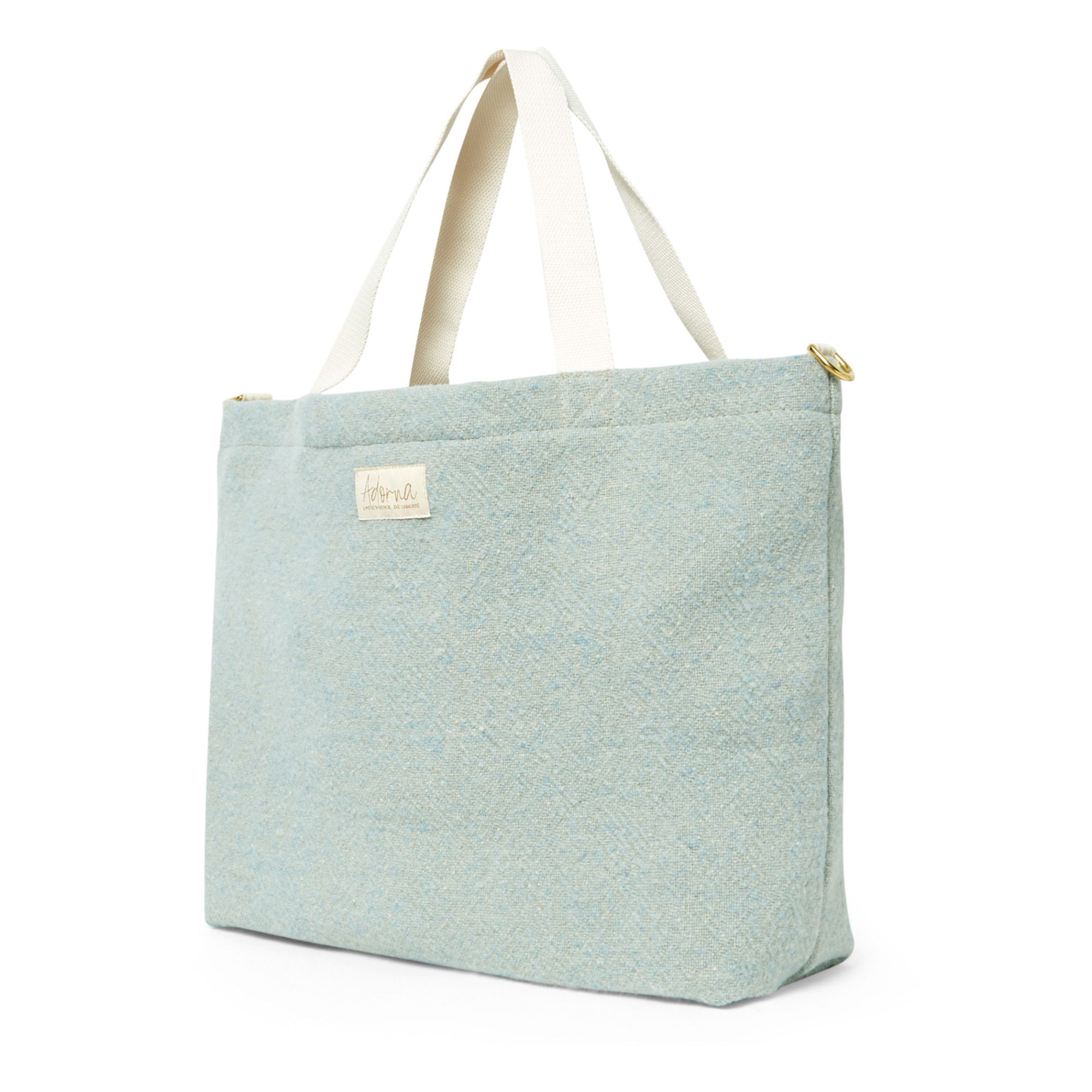 Wool and Linen Tote Bag Marled blue- Product image n°2
