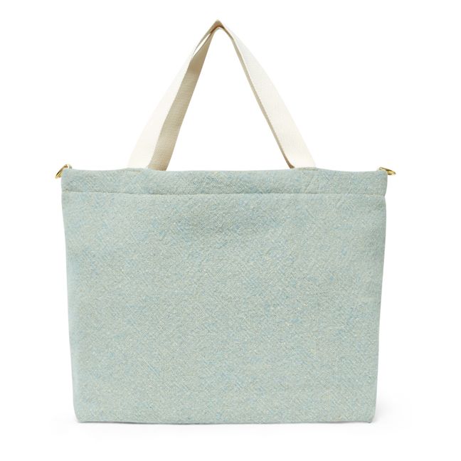 Wool and Linen Tote Bag Marled blue