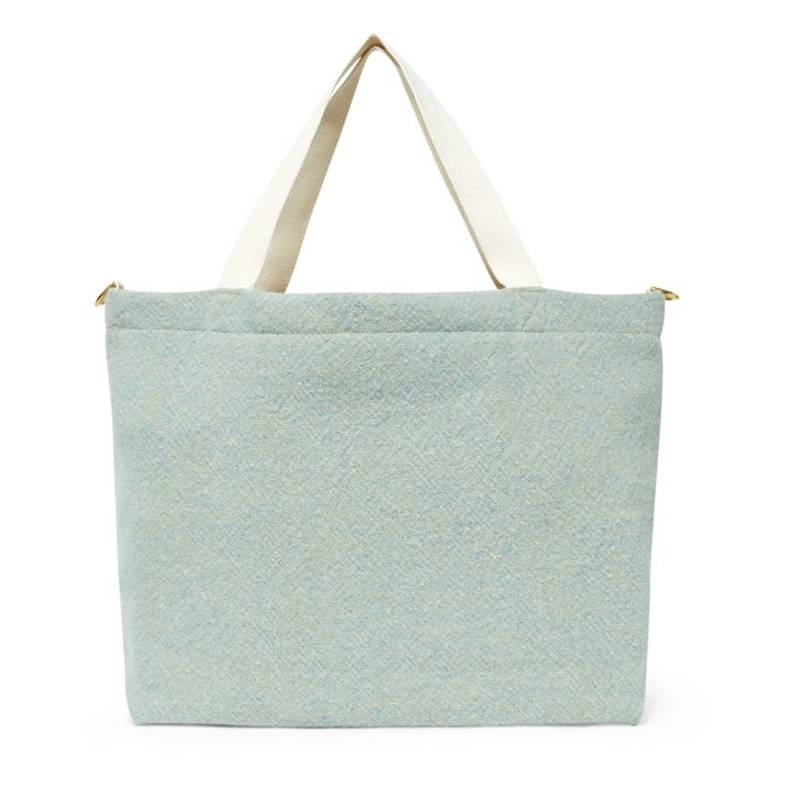 Wool and Linen Tote Bag | Marled blue- Product image n°4