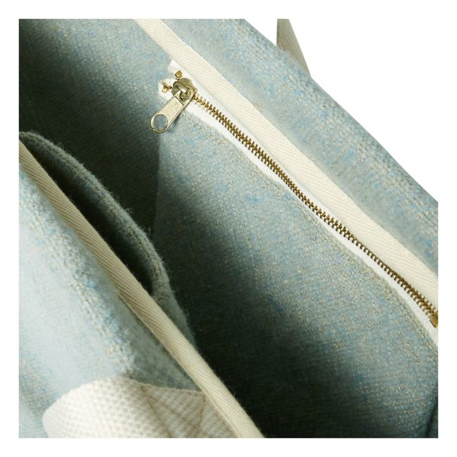 Bolso cabas de lana y lino Azul color natural