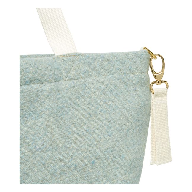 Cabas en laine et lin | Bleu chiné