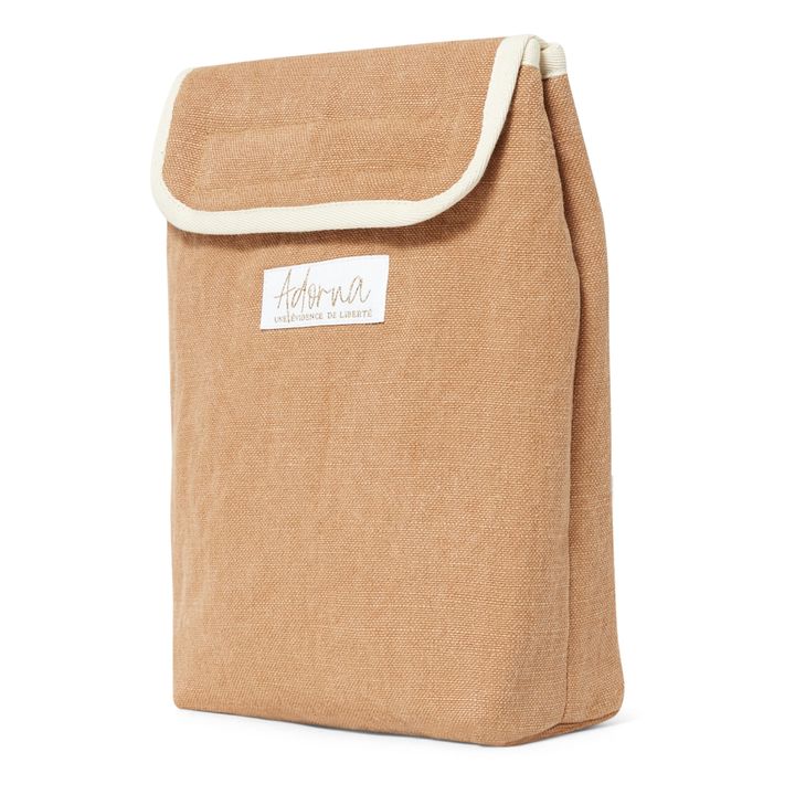 Lunch bag isotherme en lin | Terracotta- Image produit n°2