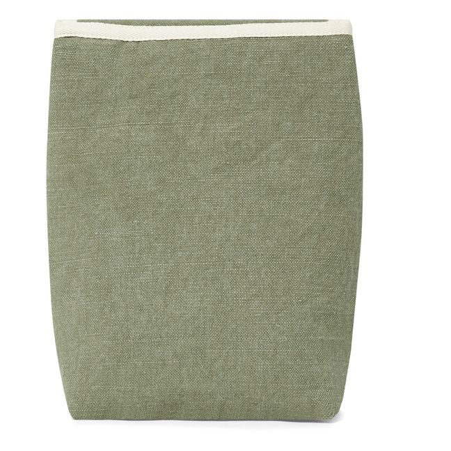 Lunch bag isotherme en lin | Vert kaki