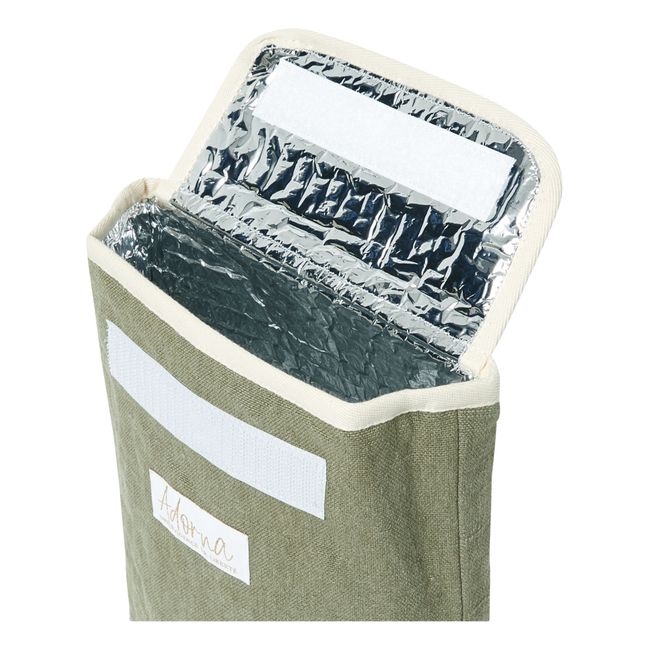 Linen Insulated Lunch Bag | Verde Kaki