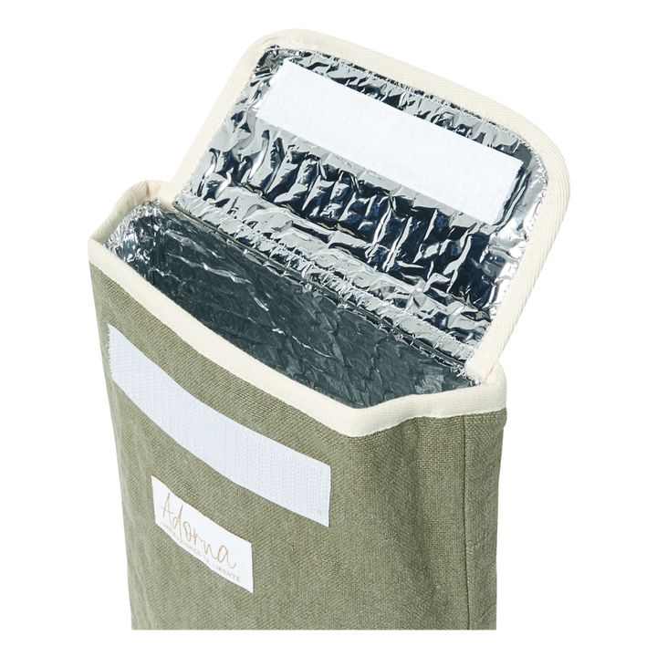 Lunch bag isotherme en lin | Vert kaki- Image produit n°6