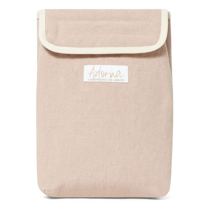 Linen Insulated Lunch Bag | Pink- Product image n°0