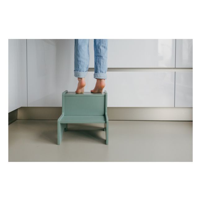 Wooden Step Stool Green
