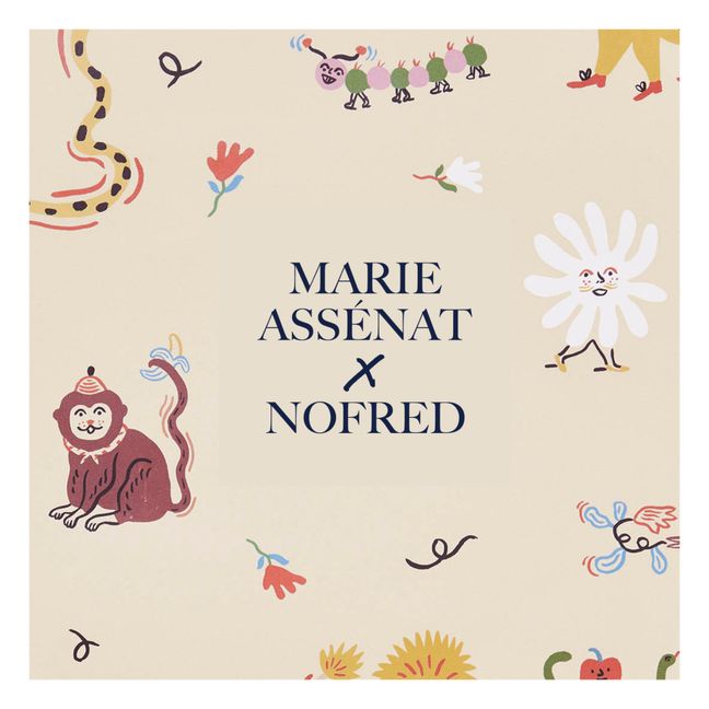 Carta da parati, modello: Monkey Fun - Marie Assénat x Nofred | Beige
