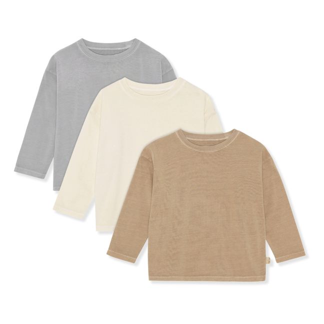Organic Cotton T-shirts - Set of 3 Ecru