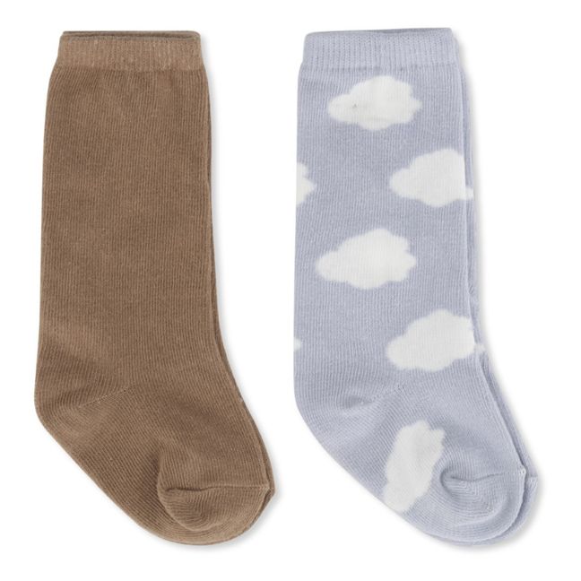 Set of 2 Organic Cotton Socks Light blue