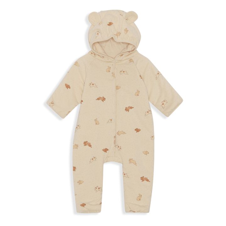 Organic Cotton Hooded Jumpsuit Ecru Konges Slojd Fashion Baby