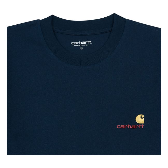 American Script Organic Cotton T-shirt Blu marino