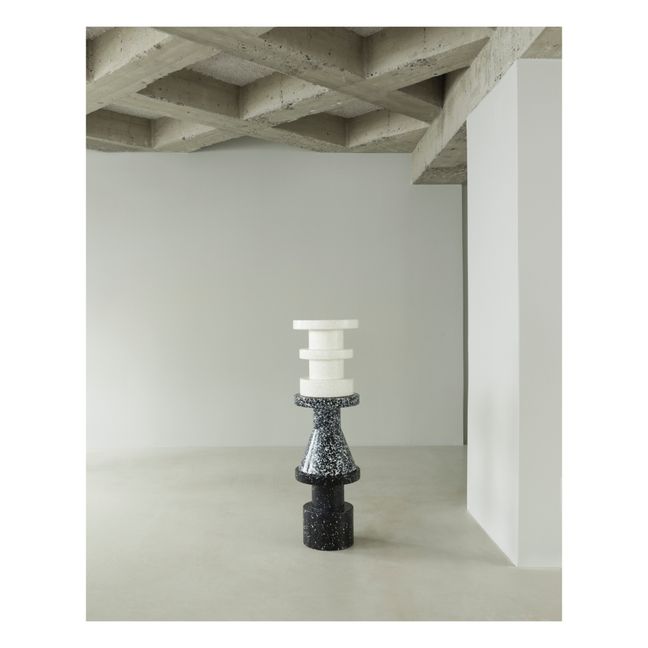 Taburete Bit Stack de plástico reciclado | Blanco
