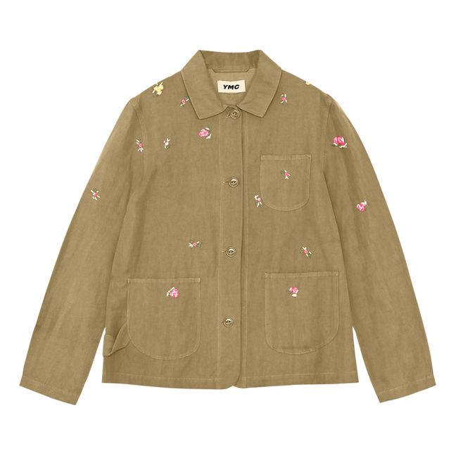 Labour Chore Linen and Cotton Twill Jacket Olive green