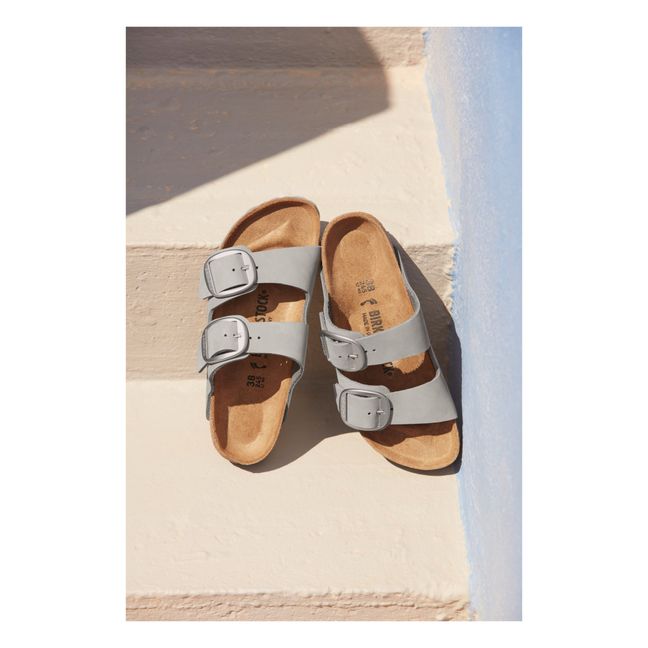 Arizona Big Buckle Nubuck Leather Sandals - Adult Collection - Light grey