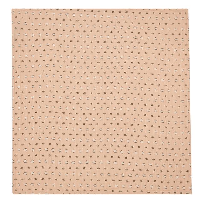 Small Poppy Cotton Muslin Swaddling Cloth | Dusty Pink
