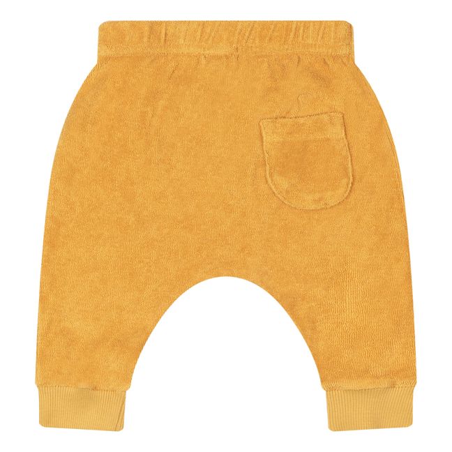 Pantalón de tejido rizo y algodón orgánico Bastiaan Amarillo