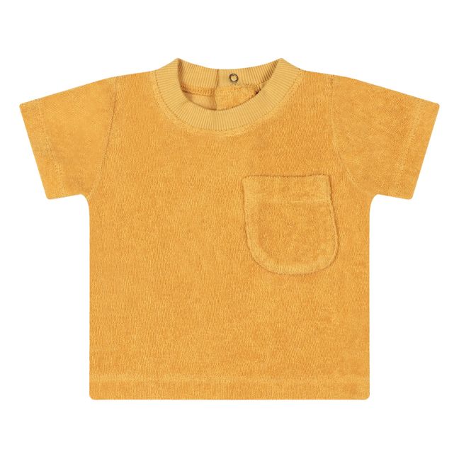 Stijn Organic Cotton Terry Cloth T-shirt Gelb