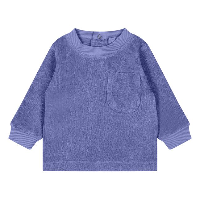 Stef Organic Cotton Terry Cloth Sweatshirt Königsblau